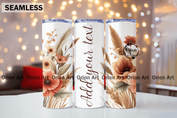 Download Add Your Text Flowers Tumbler Wrap PNG - Premium Resources