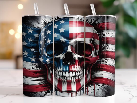 Download Patriotic Skull 4th of July Tumbler Wrap - 4th of july tumbler Collection