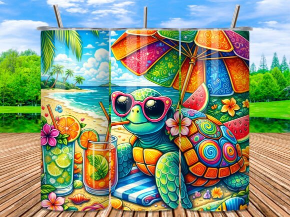 Download Tropical Beach Turtle Summer Tumbler PNG - Summer tumbler png Collection