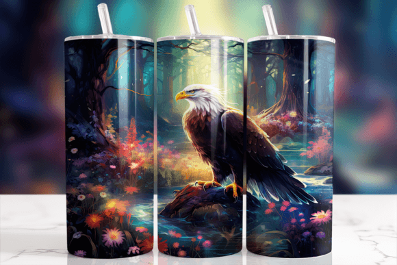 Download Enchanted Forest Majestic Eagle Tumbler - Eagle tumbler Collection