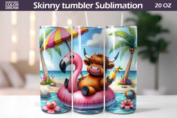Download Funny Highland Cow Summer Tumbler - Highland cow summer Collection