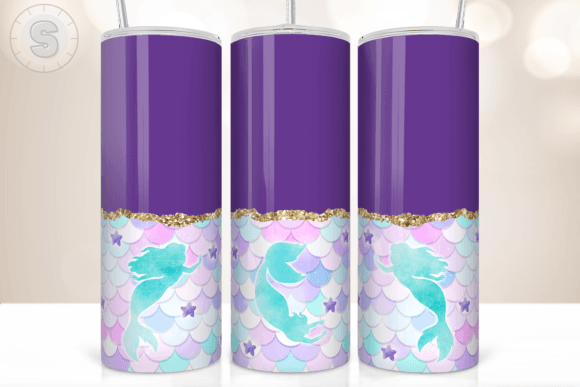 Download Purple Mermaid Gold Glitter Tumbler Wrap - Premium Resources