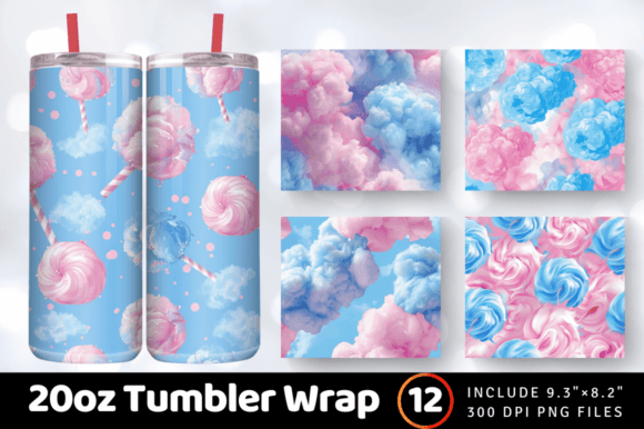 Download Pink Blue Cotton Candy Tumbler Wrap - Premium Resources