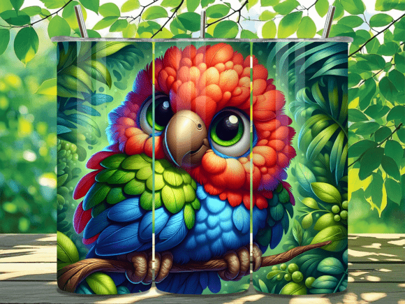Download Baby Parrot Jungle Bird Tumbler Wrap PNG - Bird tumbler wrap Collection