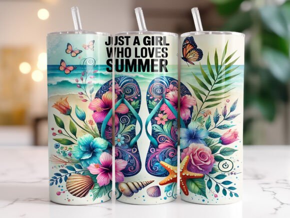 Download Just a Girl Who Loves Summer Tumbler PNG - Summer tumbler png Collection