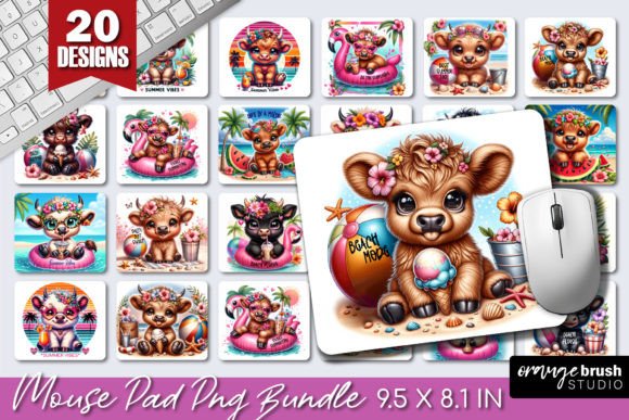 Download Beach Highland Cow Mouse Pad Bundle - Premium Bundle
